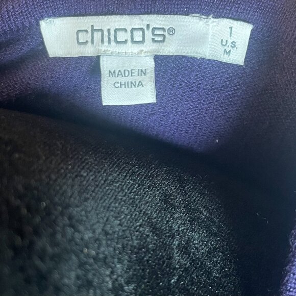 Chico's -Beautiful, Elegant, Chic Purple Sequined Embellished Sweater - Picture 13 of 14